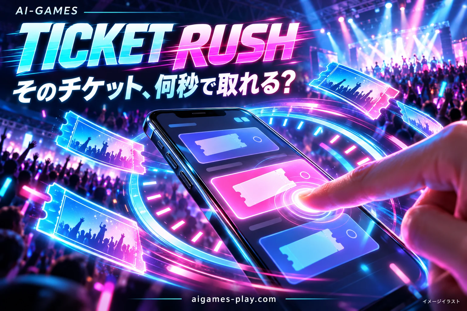 TICKET RUSHの紹介イラスト